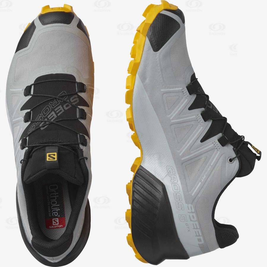 Tenis Trail Running Salomon SPEEDCROSS 5 GORE-TEX Hombre Negros Grises | MX-L1711