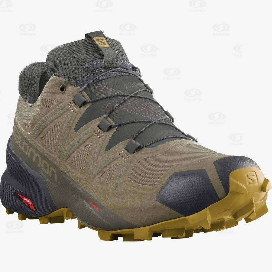 Tenis Trail Running Salomon SPEEDCROSS 5 GORE-TEX Hombre Verde Oliva | MX-L1781