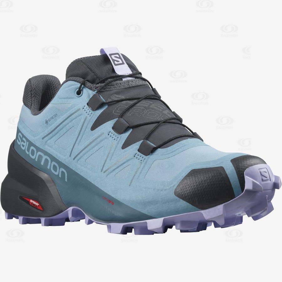 Tenis Trail Running Salomon SPEEDCROSS 5 GORE-TEX Mujer Azules | MX-O1439