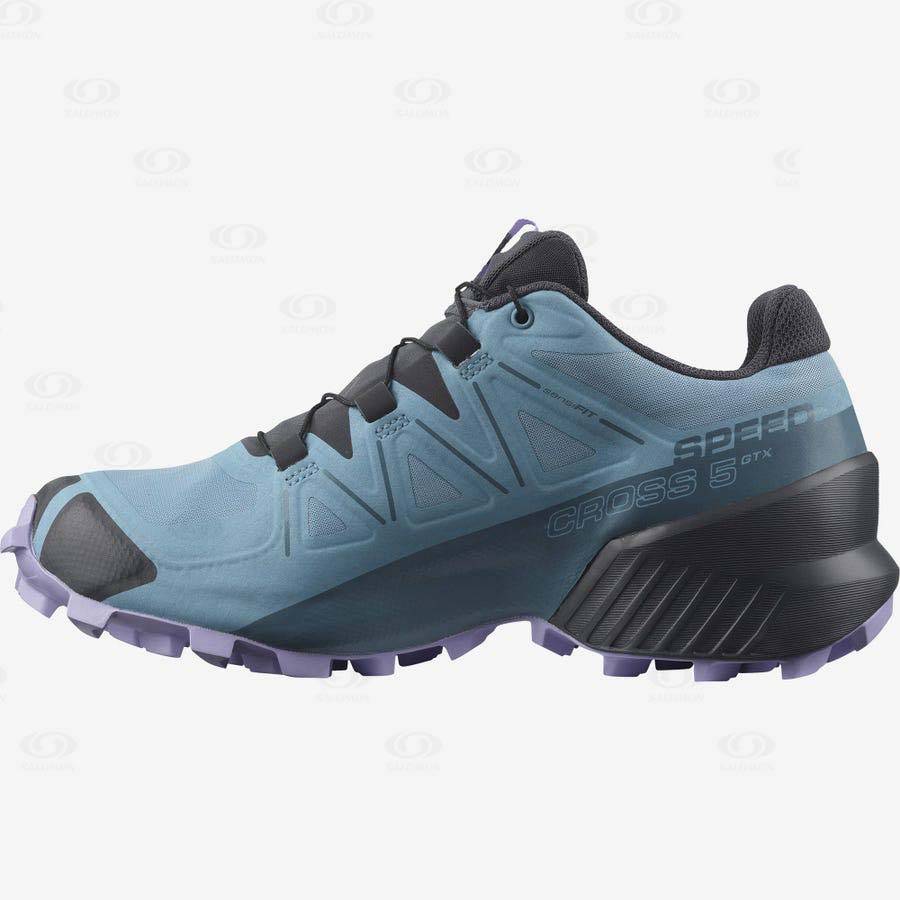 Tenis Trail Running Salomon SPEEDCROSS 5 GORE-TEX Mujer Azules | MX-O1439