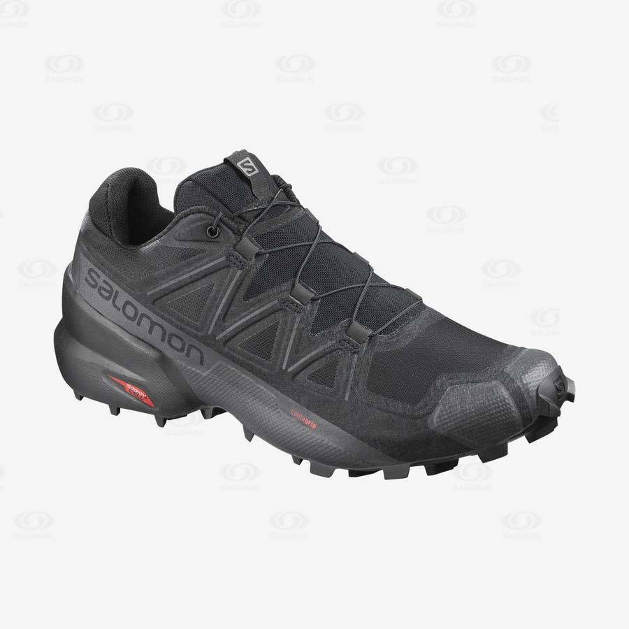 Tenis Trail Running Salomon SPEEDCROSS 5 WIDE Hombre Negros | MX-O1628