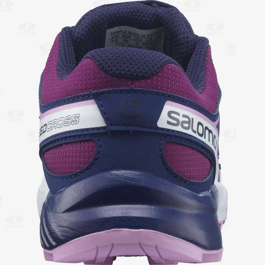 Tenis Trail Running Salomon SPEEDCROSS Niños Morados Azules | MX-O1663