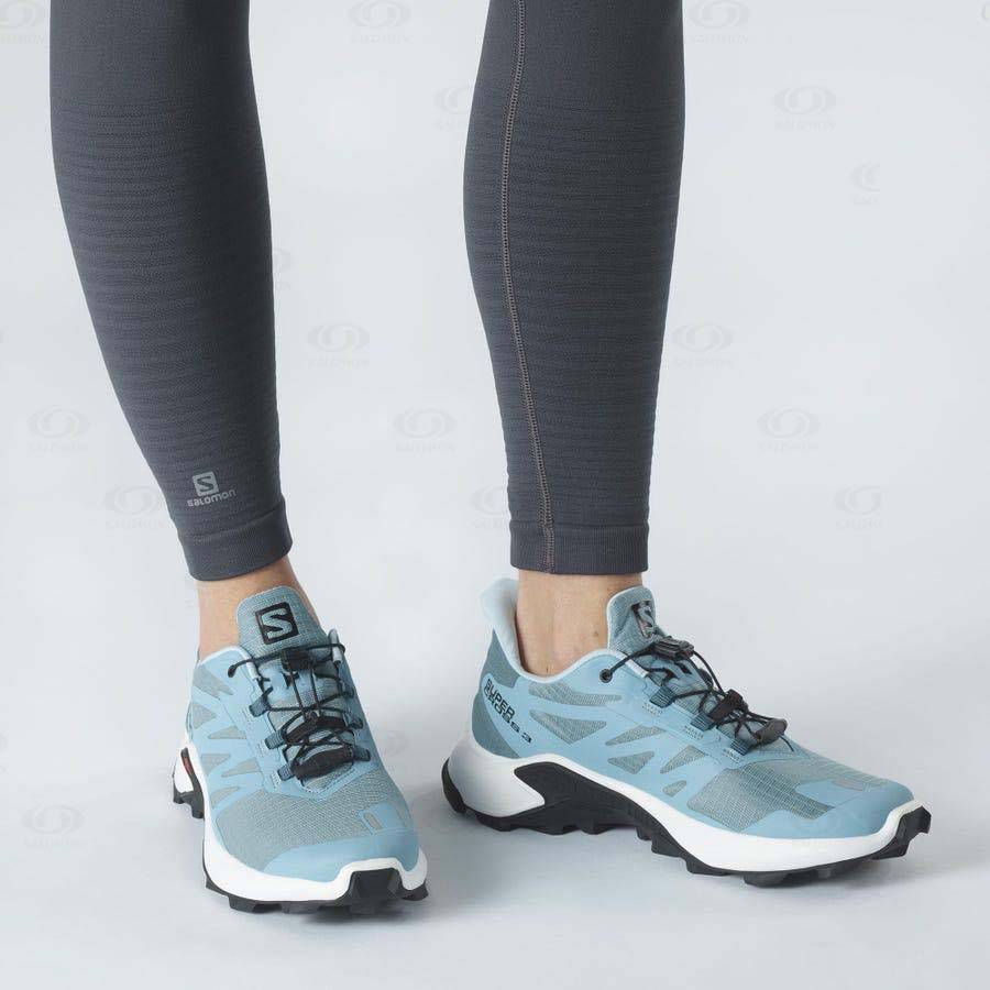 Tenis Trail Running Salomon SUPERCROSS 3 Mujer Azules Blancos | MX-N1939