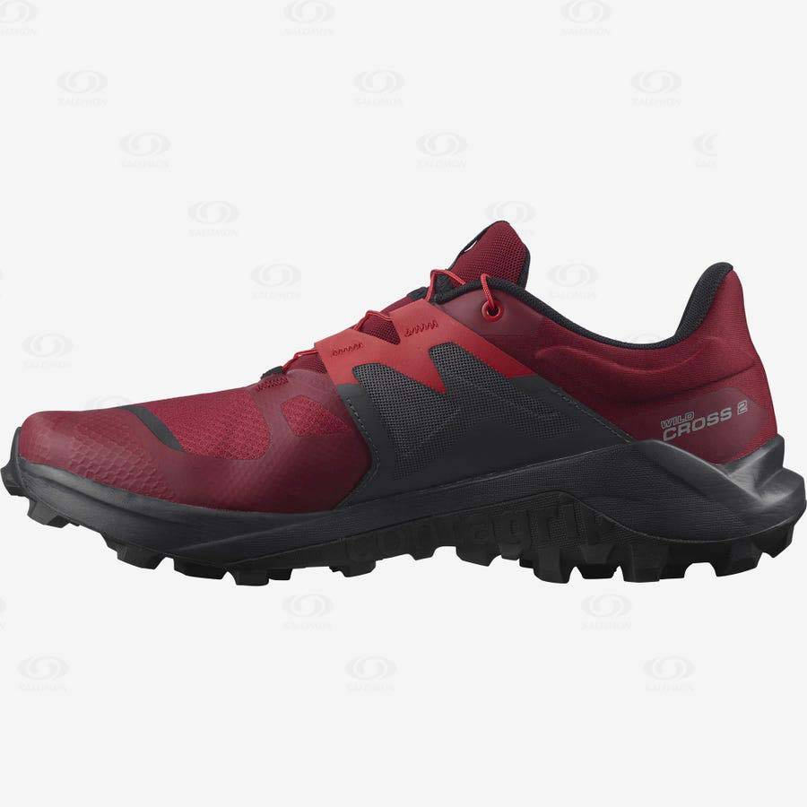 Tenis Trail Running Salomon WILDCROSS 2 Hombre Negros Rojos | MX-S2598