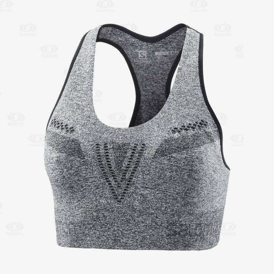 Tops Deportivos Salomon ESSENTIAL MOVE ON SEAMLESS Mujer Grises | MX-W3380