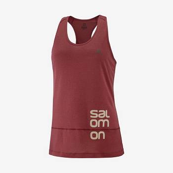 Camiseta Salomon CROSS RUN GRAPHIC Mujer Rojos | MX-A2235