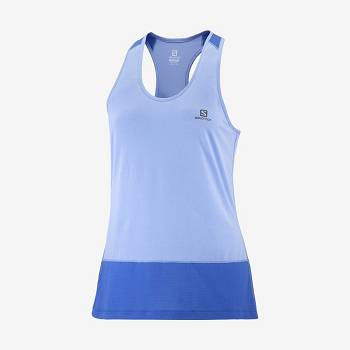 Camiseta Salomon CROSS RUN Mujer Azules | MX-M2350