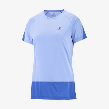 Camiseta Salomon CROSS RUN Mujer Azules | MX-W2970