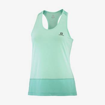 Camiseta Salomon CROSS RUN Mujer Verde Menta | MX-S1226