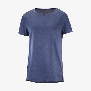 Camiseta Salomon OUTLINE SUMMER Mujer Azul Marino | MX-A2501