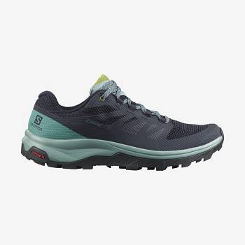 Tenis Impermeables Salomon OUTLINE GORE-TEX Mujer Negros Verdes | MX-S1884