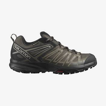 Tenis Senderismo Salomon X CREST GORE-TEX Hombre Negros Verde Oliva | MX-W1090