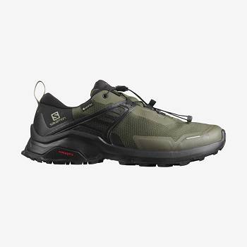 Tenis Senderismo Salomon X RAISE GORE-TEX Hombre Negros Verde Oliva | MX-A1374