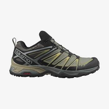 Tenis Senderismo Salomon X ULTRA 3 GORE-TEX Hombre Grises Verdes | MX-M2028