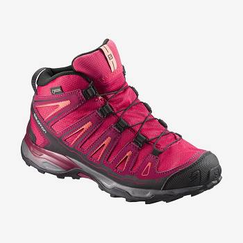 Tenis Senderismo Salomon X-ULTRA MID GORE-TEX Niños Rojos | MX-W1590